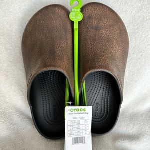 NWT Crocs Dylan Burnished brown clogs size W9